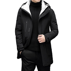 冬季男士时尚休闲保暖90白鸭绒中长款羽绒服外套YYYR109-275，男装羽绒服，钱塘6003A(原)4033A