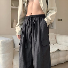 休闲裤男韩版潮美式高街冲锋裤2024秋季新款ins宽松长裤K4512-P37，男装休闲裤，星座412-3