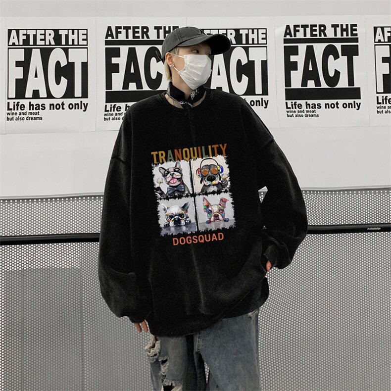 美式潮牌重磅水洗做旧连帽卫衣力推大码男XZ517A-2-Y7755-P58,男装卫衣,星座517A-2