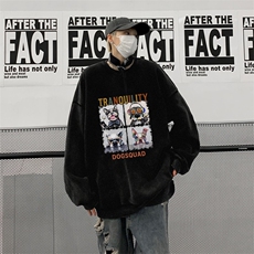 美式潮牌重磅水洗做旧连帽卫衣力推大码男XZ517A-2-Y7755-P58，男装卫衣，星座517A-2