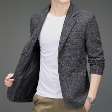 MJ2202男式2023年春季新款西装男西服外套修身商务休闲男P90图片