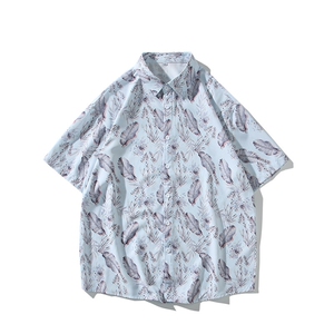 精品花衬衫大码男短袖夏季痞帅休闲上衣服外套翻领衬衣A012/P35图片