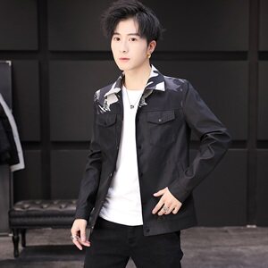 衬衣男韩版帅气2021新款长袖休闲宽松工装男士衬衫外套JK163-P50图片