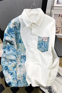 1港风风花型衬衫大码M-5XL情侣潮长袖衬衫男CS7714P60控88图片