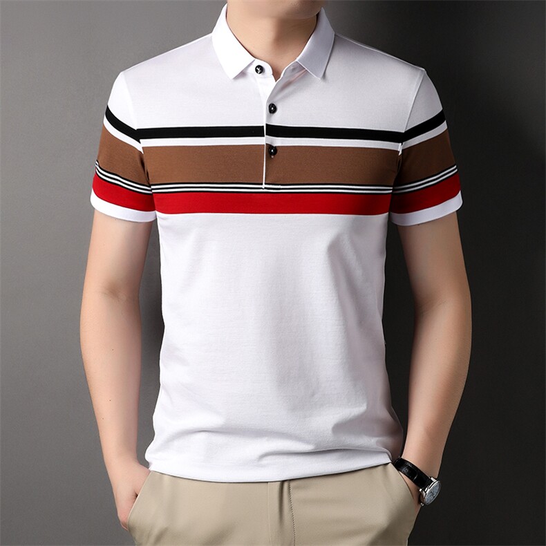 夏季保罗衬衫领汗衫衣服Polo衫男士短袖T恤中年休闲翻领半袖体恤,男装T恤,电商B212（原钱塘6029）