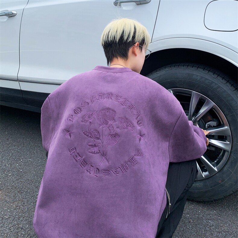 B359-YL9012特P50限价78美式万针刺绣重磅男女秋季炸街卫衣外套图片