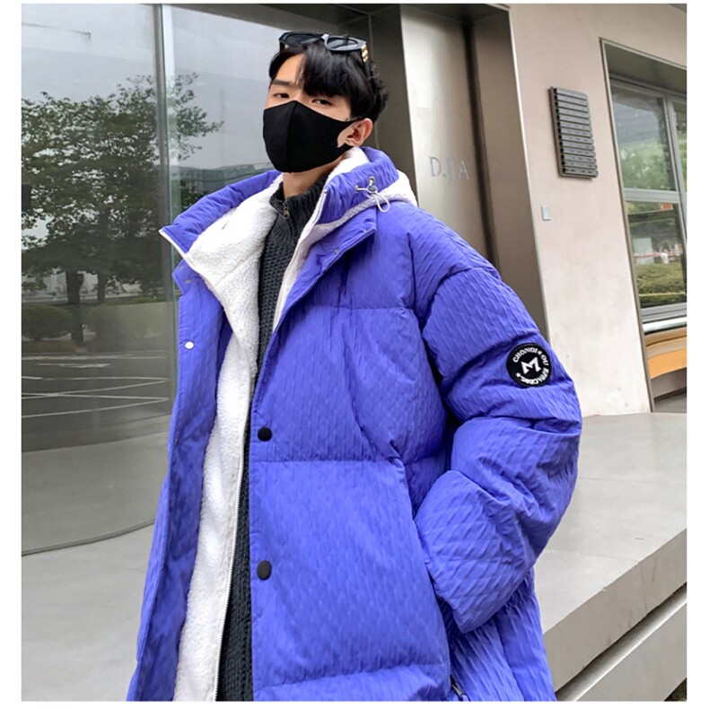 Y3656-P258冬季新款90白鸭绒羊羔绒假两件宽松羽绒服男外套图片