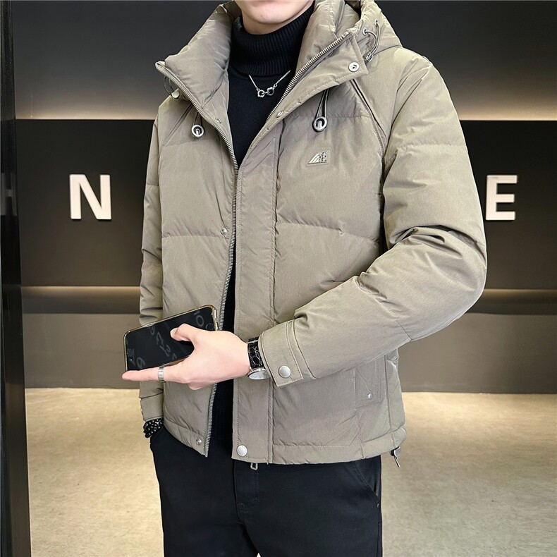标50绒连帽羽绒服男冬季2025新款加厚短款外套A313-2631-P235,男装羽绒服,电商A313