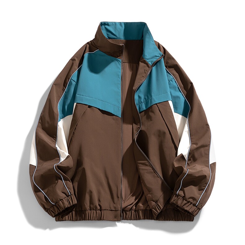 复古撞色拼接立领冲锋衣外套男开衫外套夹克棒球服JK01577-P68,男装夹克,星座308B-2