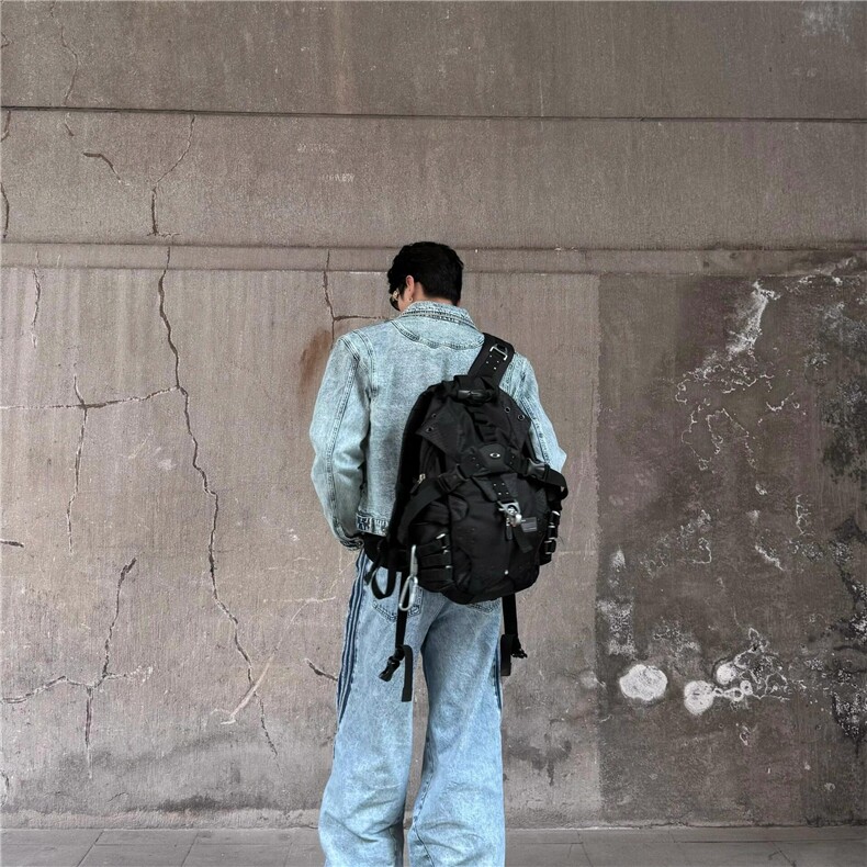 美式覆古三条杠翻领牛仔外套男款潮流街头百搭设计感短款工装夹克,男装工装外套,星座506A