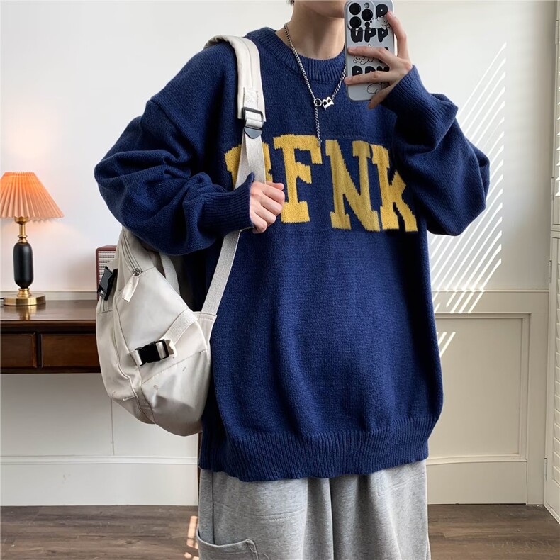 美式圆领毛衣男慵懒风休闲针织衫R3131P48,男装针织衫/毛衣,星座1116-2