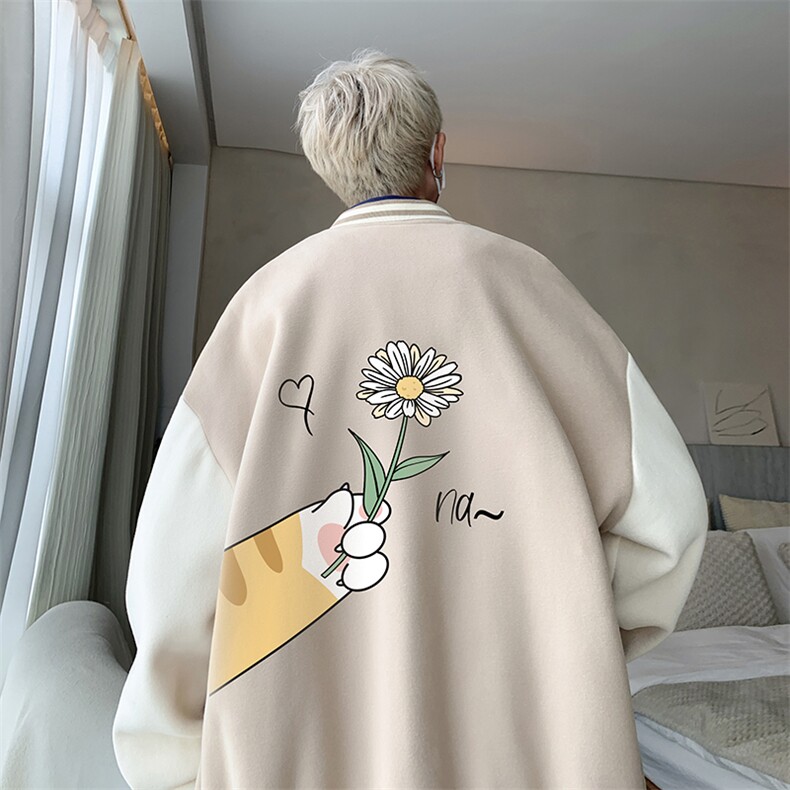 摇粒绒棒球服男大码开衫卫衣男夹克BF86265-P65,男装夹克,电商A040