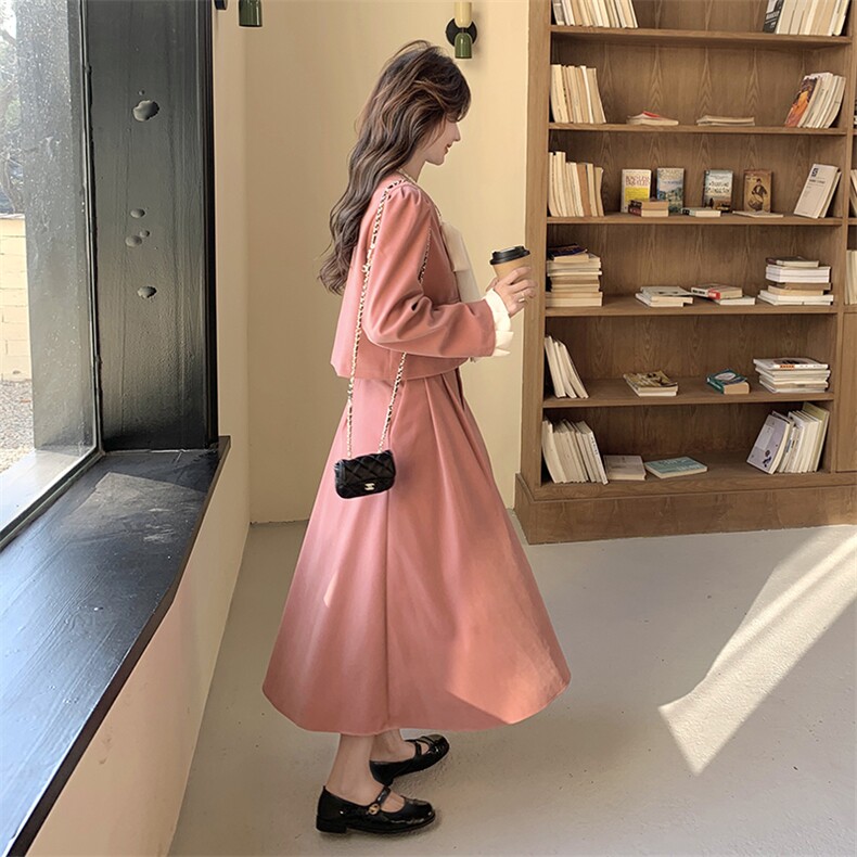 现货-粉色丝绒套装203-8868-P165-K238,女装套装/套裙,浙宝203