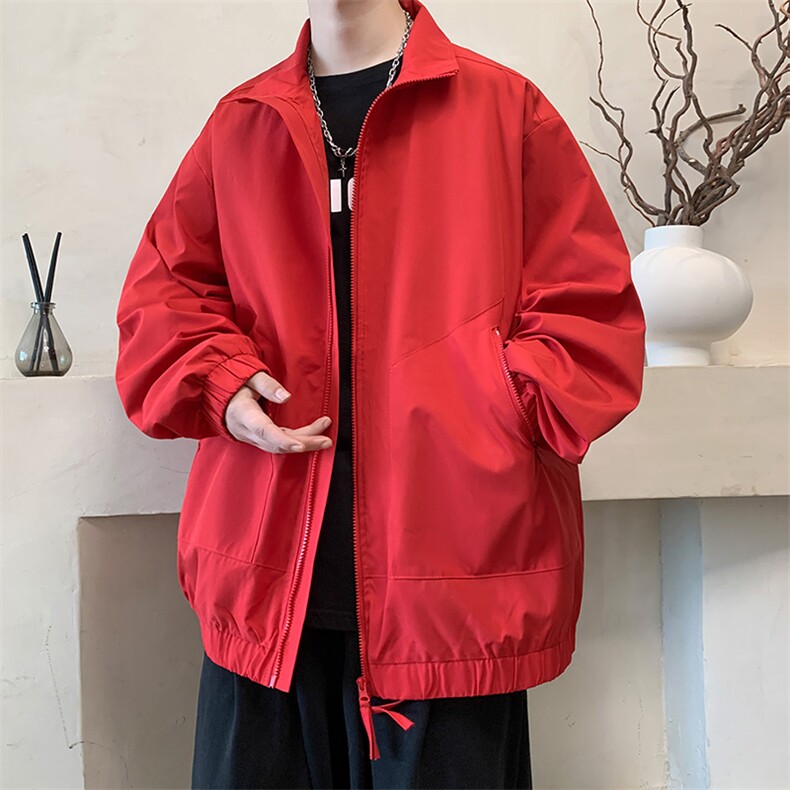 JK9080/P60春装新款防水冲锋衣休闲夹克男高街百搭宽松设计感外套,男装夹克,电商A141