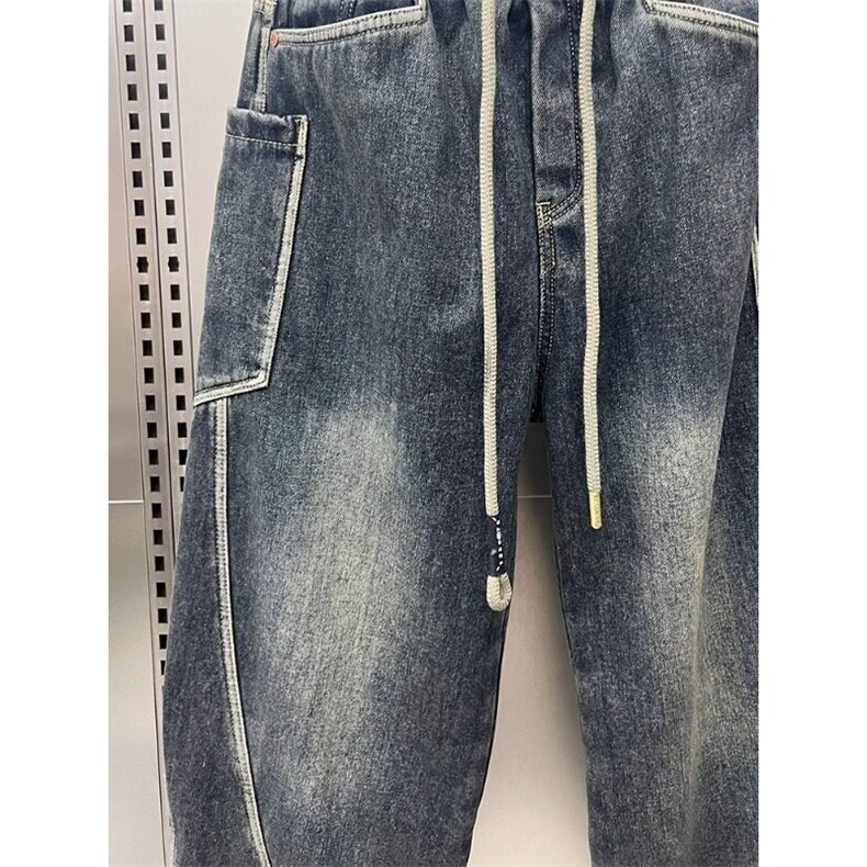 N1149-P55新款2025春季弯刀牛仔裤宽松直筒阔腿裤复古潮牌高端,男装牛仔裤,星座215-1