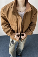 JK007港风模特大口袋工装教练飞行夹克聚酯纤维(S-3XL)TP38，男装夹克，电商A088