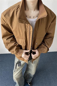 JK007港风模特 大口袋工装教练飞行夹克 聚酯纤维(S-3XL)TP38图片
