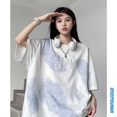 复古美式质感时尚T恤宽松圆领小众设计感休闲上衣HY322TP35控58，男装T恤，电商A102B