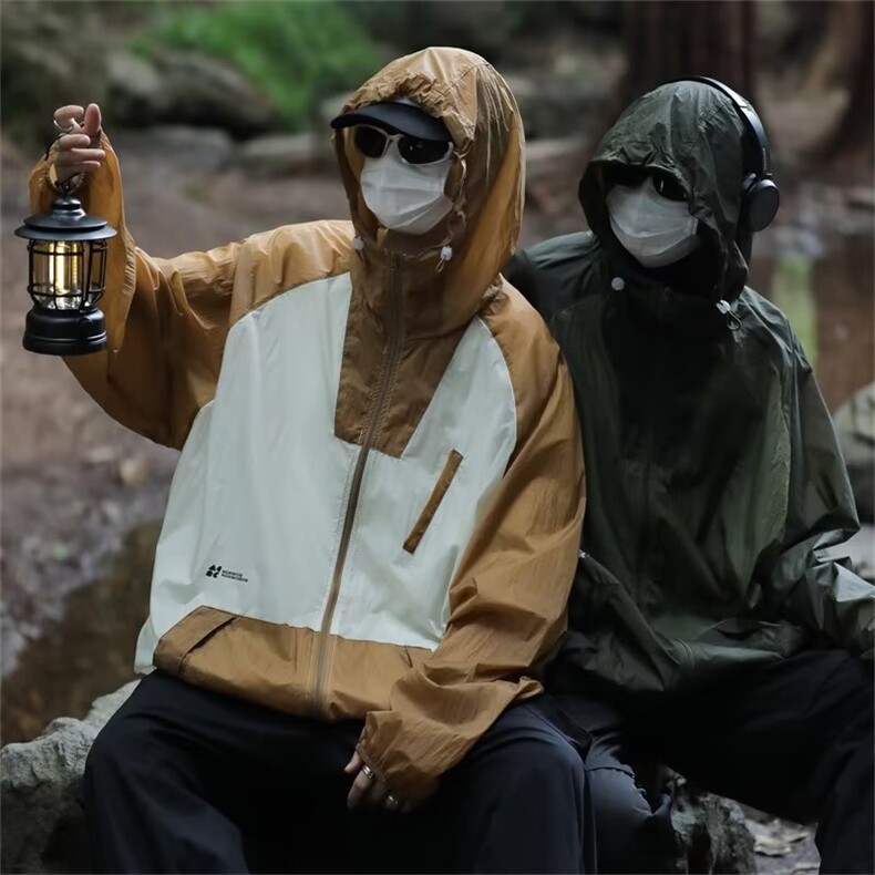 薄款防晒衣男韩版潮流痞子帅气拼色连帽2023夏季ins外套W4918-P41，男装防晒衣，星座412-3