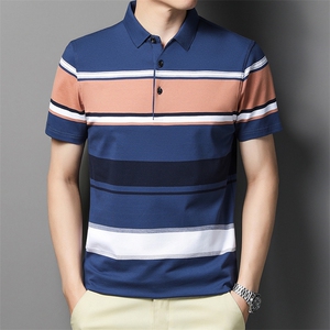 夏季新款男士翻领短袖t恤中年有领男装上衣服休闲POLO衫图片