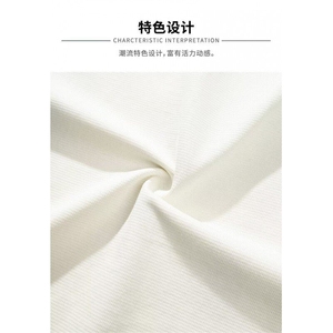 M413-P35短袖t恤男潮牌夏季宽松五分袖2025年红潮流ins图片