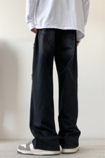 S-3XL夏季薄款冰丝裤直筒宽松破洞牛仔裤310A-2BK312p55控78，男装牛仔裤，星座310A-2