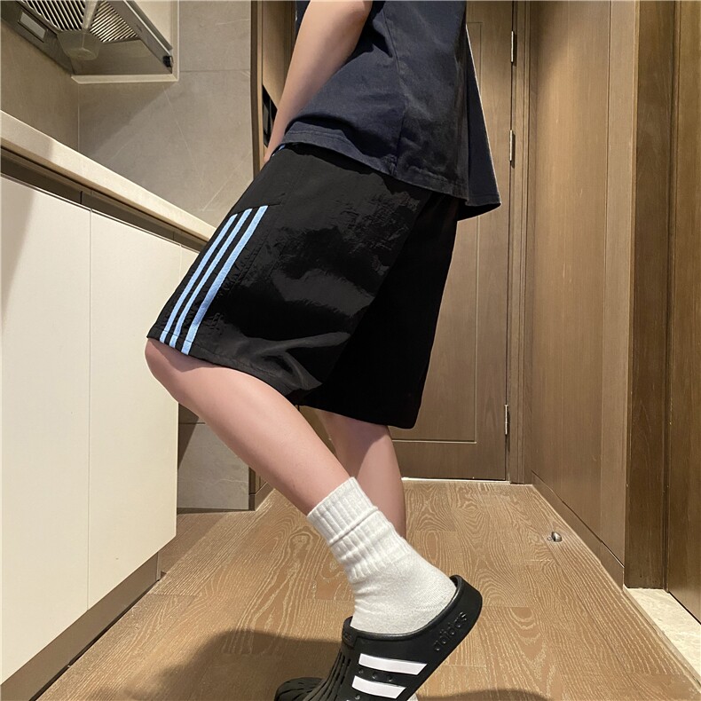 夏季新款美式潮流条纹宽松休闲冰丝五分裤B315-K25792-特p25控48,男装休闲裤,电商B315