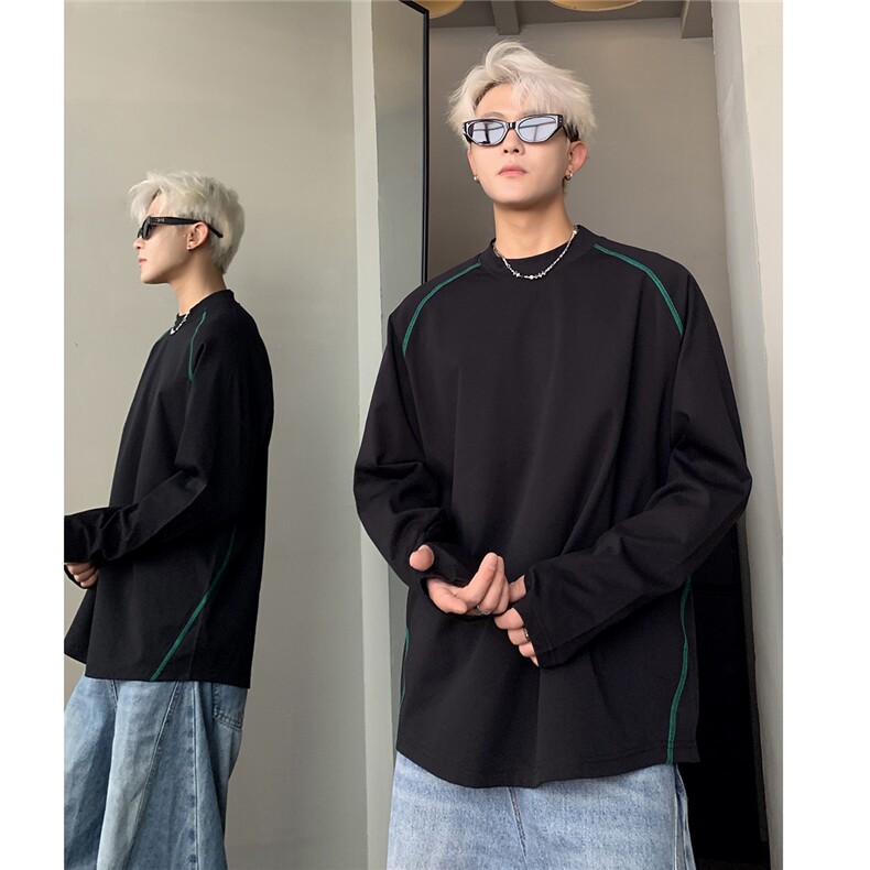 明线撞色休闲禅修简约抗菌自发热透气通勤运动T恤8510-P30，女装T恤，电商C307