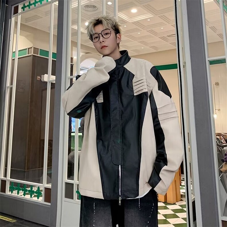 立领夹克男春秋韩版潮流潮皮夹克HT44P90,男装夹克,星座1116-2