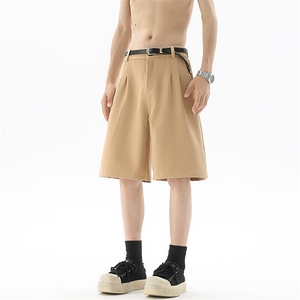 8XL-M褶皱西装短裤男大码夏季薄款过膝高级感五分裤子DK26001P42图片