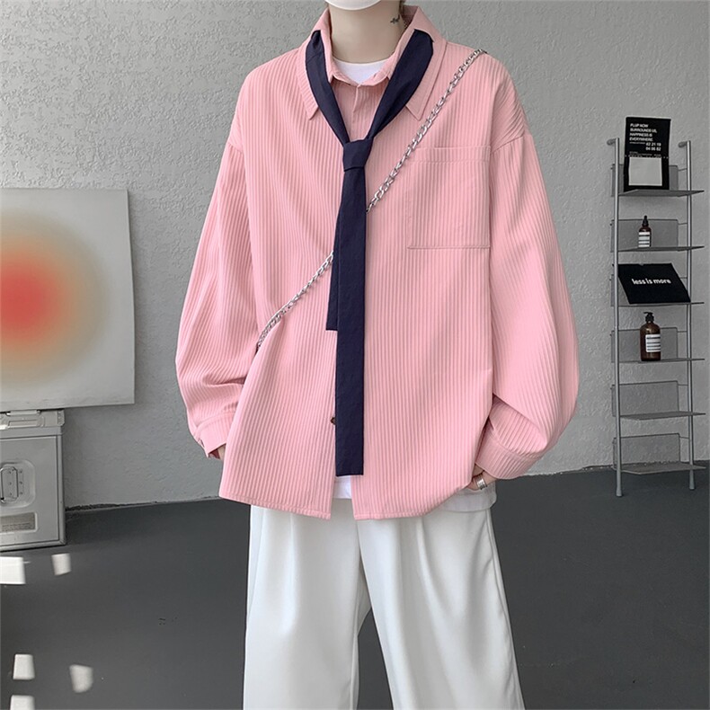 （送个性领带）CS1160-特P42控88肌理感长袖男小众设计大码衬衣,男装衬衫,电商A059