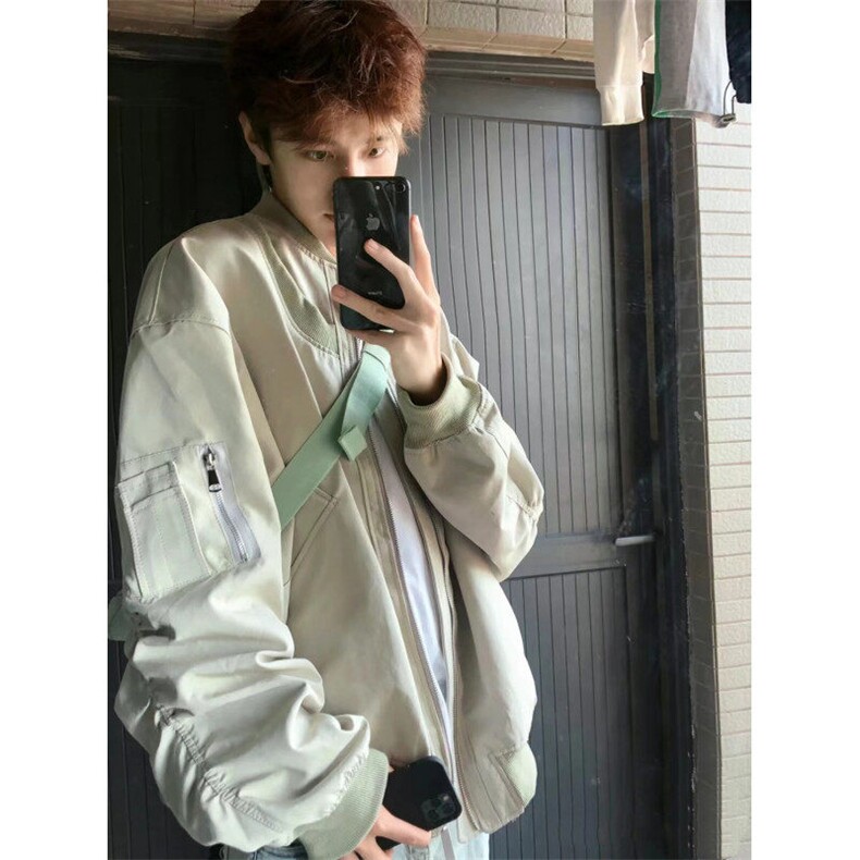 美式飞行员夹克男春秋季潮牌cleanfit宽松廓形立领棒球服工装外套,男装夹克,星座603-2