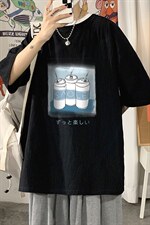 YT26148-P30亚麻短袖t恤男大码五分袖男宽松七分袖海报风，男装T恤，电商A040