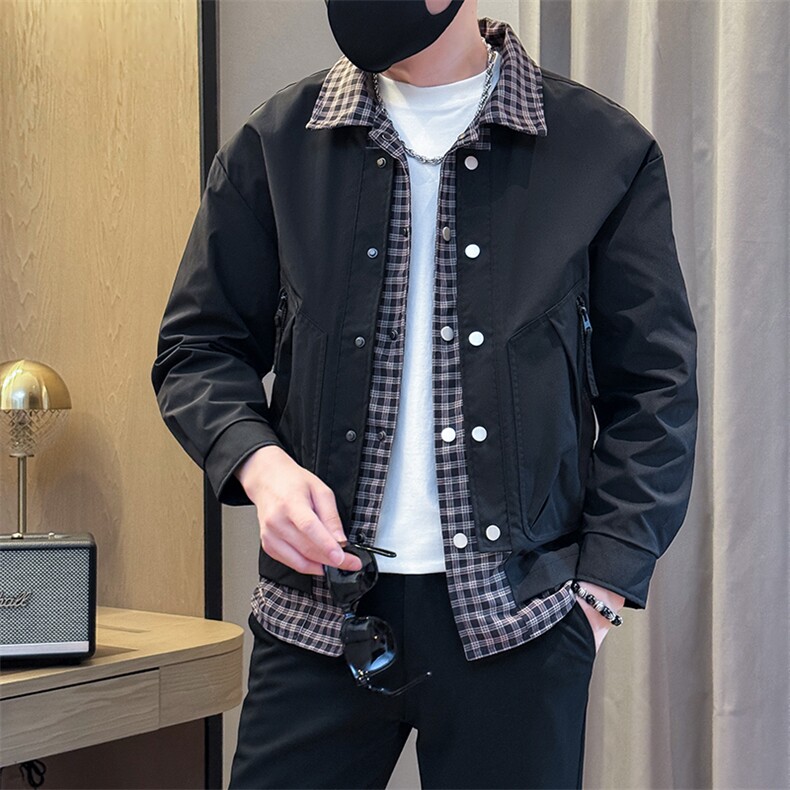 秋冬假二件夹克男时尚店主小伙风潮潮流男外套TZ2582P78控128,男装夹克,星座301B-1