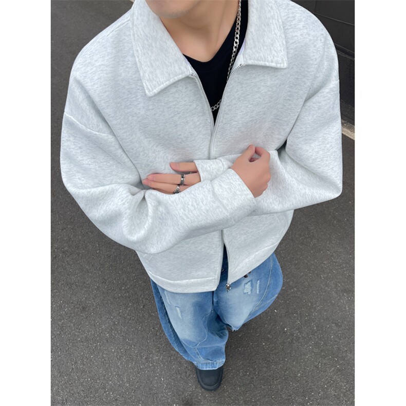 YK86030-P4550%棉50%聚酯纤维加厚420克重磅开衫卫衣外套,女装短外套,电商A086-1