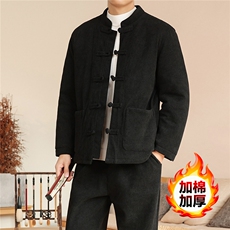 2025冬季风套装中式复古唐装棉衣棉绒保暖棉袄MY2532-P135，男装棉衣，电商A008