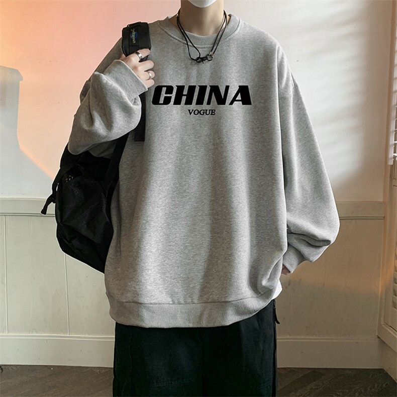 圆领卫衣男大码加厚加绒长袖t恤男S6001-P28加绒款-P33,男装卫衣,电商A040