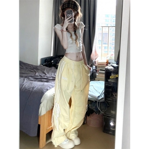 AK2496-P55 慵懒风甜美百搭宽松休闲裤小清新夏季薄阔腿裤图片
