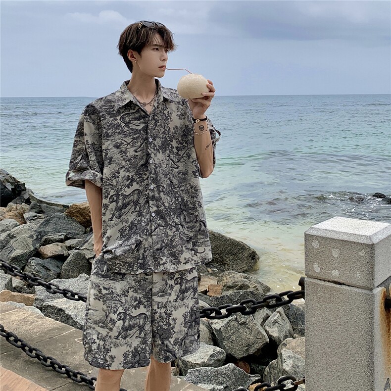 1动物豹套装TZ77814特P45衬衫DCS77815特P27DK77816特P18套装控88,男装衬衫,星座226-2