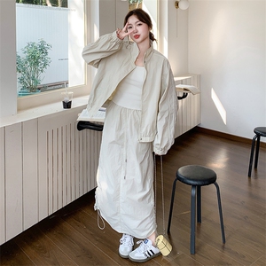 设计感防晒服工装风两件套女2025夏季新款韩系减龄半身裙时尚套装图片