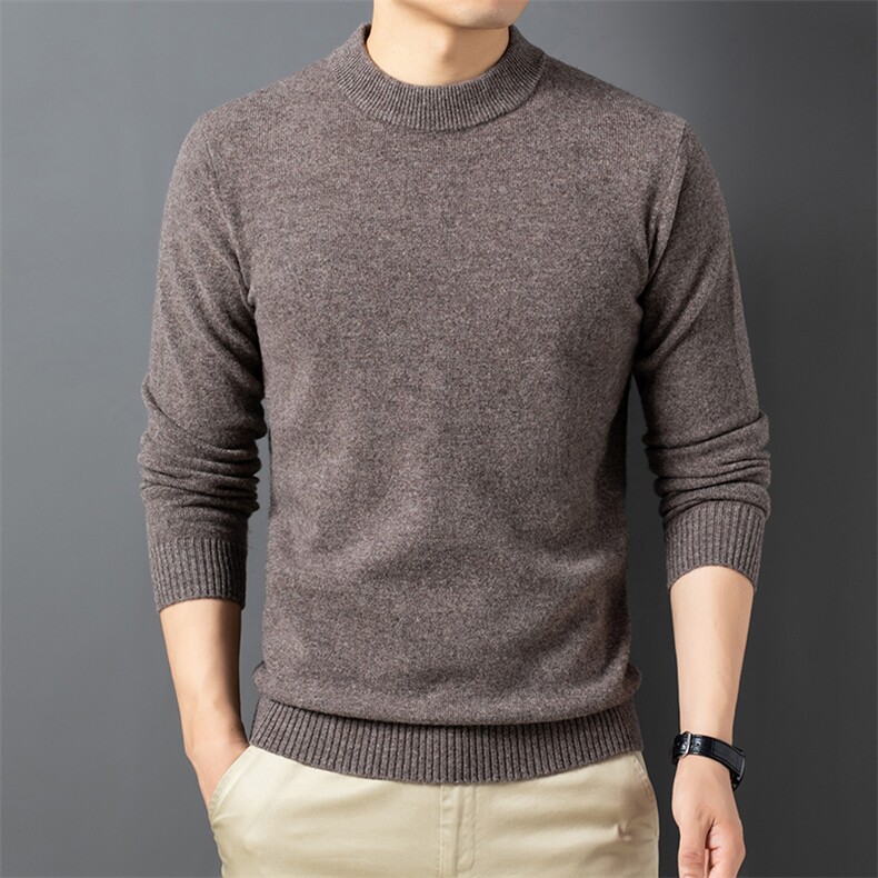 ATQM601钱塘2020-3中青年男士纯色厚款保暖简约纯羊毛衫P102,男装针织衫/毛衣,钱塘207-3