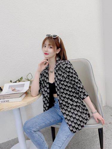 现货夏季新款字母图案修身薄西服，女装，韩衫衣社