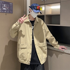 春秋日系复古翻领工装夹克外套男士宽松休闲外套JK035-P60，男装夹克，星座308B-1