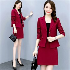 现货2023秋季时尚简约大方气质优雅收腰显瘦休闲修身潮流两件套，女装套装/套裙，三木叶子