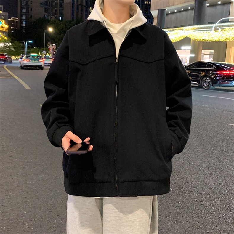 秋季新款现货轻奢风撞色衬衫领宽松夹克男DSA157-1-J182-特P78,男装夹克,电商A157-1