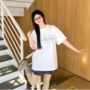 万针全刺绣工艺抖音得物高品质260克重磅纯棉双纱美式高街短袖T恤图片