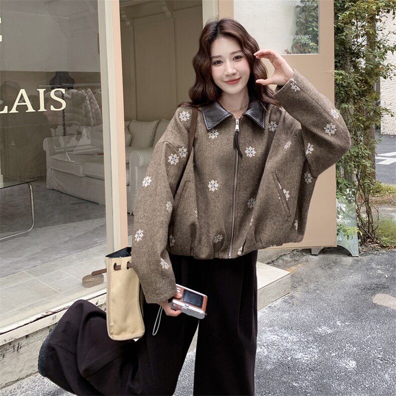 现货美拉德复古刺绣毛呢外套2C2369001P185K285,女装毛呢外套,2C236