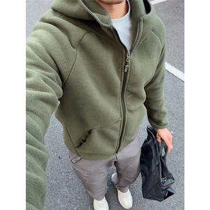 DD311P80摇粒绒连帽外套男士秋冬新款保暖抓绒卫衣运动开衫夹克图片