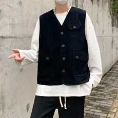 马甲男装2026夏季ins无袖背心宽松潮流帅气复古马夹衣服W2884-P36，男装背心/马甲，星座412