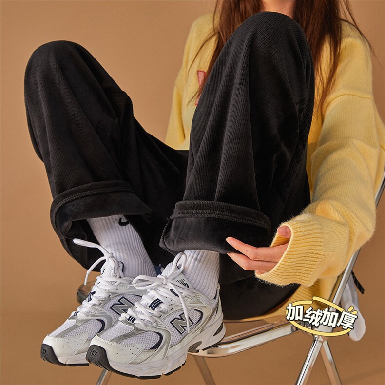 中性秋季休闲宽松直筒百搭加绒长裤男女D99JRP45控58，男装卫衣，电商A268